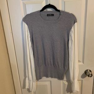 Grey Sweater with Bell sheer Sleeves